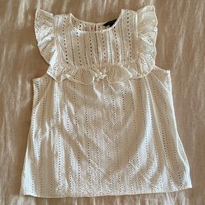 Banana Republic White Eyelet Top